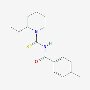 molecular formula C16H22N2OS B3967313 N-[(2-ethyl-1-piperidinyl)carbonothioyl]-4-methylbenzamide 