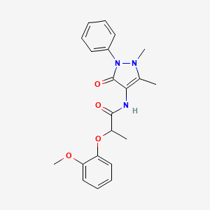 molecular formula C21H23N3O4 B3967352 N-(1,5-dimethyl-3-oxo-2-phenyl-2,3-dihydro-1H-pyrazol-4-yl)-2-(2-methoxyphenoxy)propanamide 