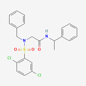 molecular formula C23H22Cl2N2O3S B3967377 N~2~-benzyl-N~2~-[(2,5-dichlorophenyl)sulfonyl]-N-(1-phenylethyl)glycinamide 
