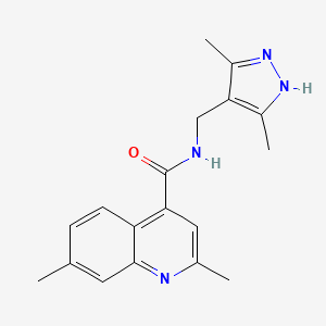 molecular formula C18H20N4O B3967382 N-[(3,5-dimethyl-1H-pyrazol-4-yl)methyl]-2,7-dimethylquinoline-4-carboxamide 