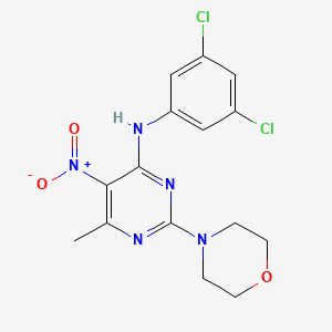 molecular formula C15H15Cl2N5O3 B3967473 N-(3,5-dichlorophenyl)-6-methyl-2-(4-morpholinyl)-5-nitro-4-pyrimidinamine 