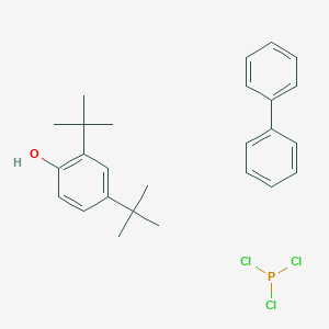 molecular formula C26H32Cl3OP B039675 1,1'-Biphenyl;2,4-ditert-butylphenol;trichlorophosphane CAS No. 118578-01-1