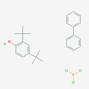 molecular formula C26H32Cl3OP B039675 Phosphorous trichloride, reaction products with 1,1'-biphenyl and 2,4-bis(1,1-dimethylethyl)phenol CAS No. 118578-01-1