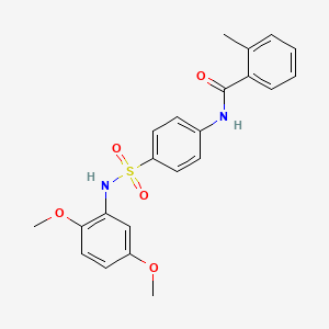 molecular formula C22H22N2O5S B3967538 N-[4-[(2,5-dimethoxyphenyl)sulfamoyl]phenyl]-2-methylbenzamide 
