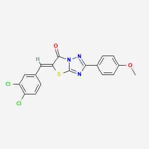 molecular formula C18H11Cl2N3O2S B3967693 5-(3,4-dichlorobenzylidene)-2-(4-methoxyphenyl)[1,3]thiazolo[3,2-b][1,2,4]triazol-6(5H)-one 