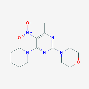 molecular formula C14H21N5O3 B3967697 4-[4-methyl-5-nitro-6-(1-piperidinyl)-2-pyrimidinyl]morpholine 