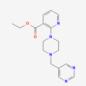 molecular formula C17H21N5O2 B3967929 ethyl 2-[4-(pyrimidin-5-ylmethyl)piperazin-1-yl]nicotinate 