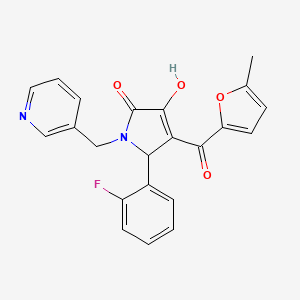 molecular formula C22H17FN2O4 B3967945 5-(2-Fluoro-phenyl)-3-hydroxy-4-(5-methyl-furan-2-carbonyl)-1-pyridin-3-ylmethyl-1,5-dihydro-pyrrol-2-one 