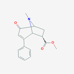 molecular formula C16H17NO3 B396820 Methyl 8-methyl-2-oxo-4-phenyl-8-azabicyclo[3.2.1]oct-3-ene-6-carboxylate 