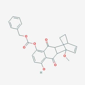 molecular formula C25H22O7 B396822 Benzyl (8-hydroxy-12-methoxy-3,10-dioxo-5-tetracyclo[10.2.2.02,11.04,9]hexadeca-4,6,8,13-tetraenyl) carbonate 