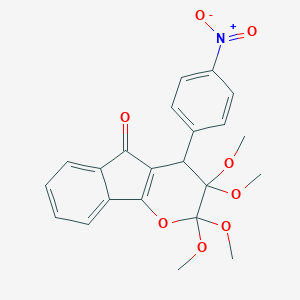 4-{4-nitrophenyl}-2,2,3,3-tetramethoxy-3,4-dihydroindeno[1,2-b]pyran-5(2H)-one