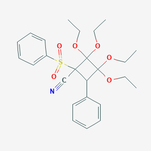 2,2,3,3-Tetraethoxy-4-phenyl-1-(phenylsulfonyl)cyclobutanecarbonitrile