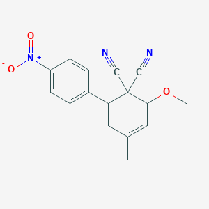 6-{4-Nitrophenyl}-2-methoxy-4-methyl-3-cyclohexene-1,1-dicarbonitrile