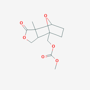 molecular formula C12H16O6 B396843 Methyl (6-methyl-5-oxo-4,10-dioxatricyclo[5.2.1.0~2,6~]dec-1-yl)methyl carbonate 