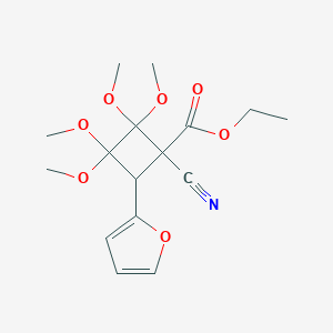Ethyl 1-cyano-4-(2-furyl)-2,2,3,3-tetramethoxycyclobutanecarboxylate