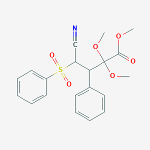 Methyl 4-cyano-2,2-dimethoxy-3-phenyl-4-(phenylsulfonyl)butanoate