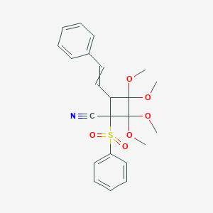 2,2,3,3-Tetramethoxy-1-(phenylsulfonyl)-4-(2-phenylvinyl)cyclobutanecarbonitrile
