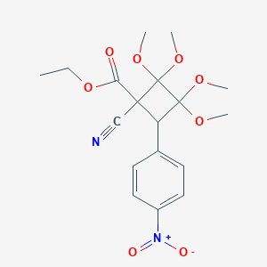 Ethyl 1-cyano-4-{4-nitrophenyl}-2,2,3,3-tetramethoxycyclobutanecarboxylate