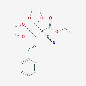 Ethyl 1-cyano-2,2,3,3-tetramethoxy-4-(2-phenylvinyl)cyclobutanecarboxylate