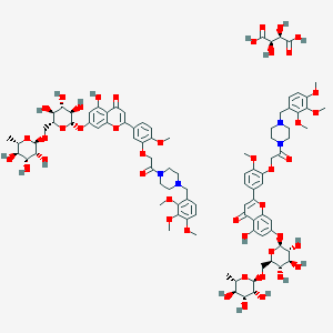 (2R,3R)-2,3-Dihydroxybutanedioic acid;5-hydroxy-2-[4-methoxy-3-[2-oxo-2-[4-[(2,3,4-trimethoxyphenyl)methyl]piperazin-1-yl]ethoxy]phenyl]-7-[(2S,3R,4S,5S,6R)-3,4,5-trihydroxy-6-[[(2R,3R,4R,5R,6S)-3,4,5-trihydroxy-6-methyloxan-2-yl]oxymethyl]oxan-2-yl]oxychromen-4-one