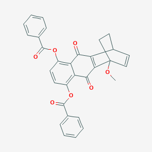 molecular formula C31H22O7 B396882 (8-Benzoyloxy-12-methoxy-3,10-dioxo-5-tetracyclo[10.2.2.02,11.04,9]hexadeca-2(11),4,6,8,13-pentaenyl) benzoate 