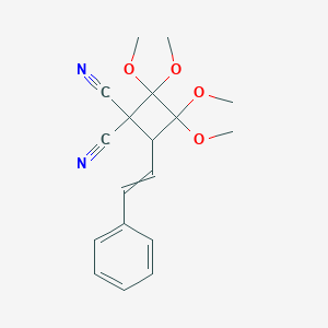 2,2,3,3-Tetramethoxy-4-(2-phenylvinyl)-1,1-cyclobutanedicarbonitrile