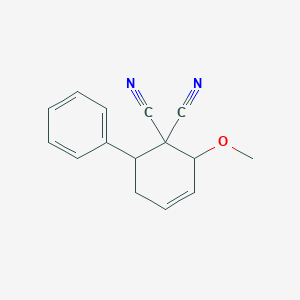 molecular formula C15H14N2O B396893 2-Methoxy-6-phenylcyclohex-3-ene-1,1-dicarbonitrile 