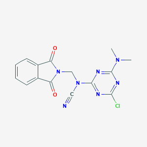 molecular formula C15H12ClN7O2 B396906 [4-chloro-6-(dimethylamino)-1,3,5-triazin-2-yl][(1,3-dioxo-1,3-dihydro-2H-isoindol-2-yl)methyl]cyanamide 