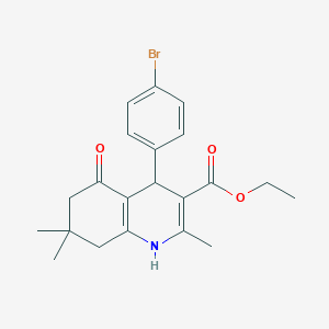 molecular formula C21H24BrNO3 B396913 Ethyl 4-(4-bromophenyl)-2,7,7-trimethyl-5-oxo-1,4,5,6,7,8-hexahydroquinoline-3-carboxylate CAS No. 292853-25-9