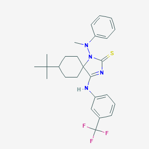 8-Tert-butyl-1-(methylanilino)-4-{[3-(trifluoromethyl)phenyl]imino}-1,3-diazaspiro[4.5]decane-2-thione