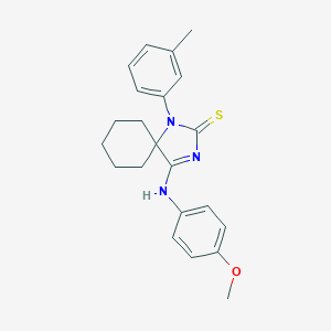 molecular formula C22H25N3OS B396921 4-[(4-Methoxyphenyl)imino]-1-(3-methylphenyl)-1,3-diazaspiro[4.5]decane-2-thione 