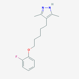 molecular formula C16H21FN2O B396964 4-[5-(2-fluorophenoxy)pentyl]-3,5-dimethyl-1H-pyrazole 