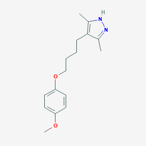 molecular formula C16H22N2O2 B396967 4-[4-(4-methoxyphenoxy)butyl]-3,5-dimethyl-1H-pyrazole 
