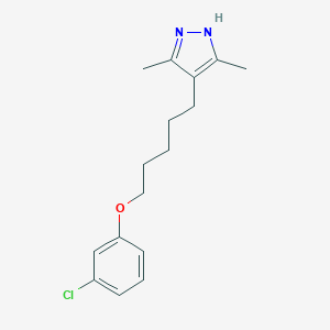 molecular formula C16H21ClN2O B396970 4-[5-(3-chlorophenoxy)pentyl]-3,5-dimethyl-1H-pyrazole CAS No. 415936-55-9