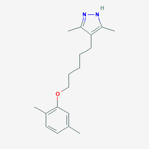 molecular formula C18H26N2O B396974 2,5-dimethylphenyl 5-(3,5-dimethyl-1H-pyrazol-4-yl)pentyl ether 