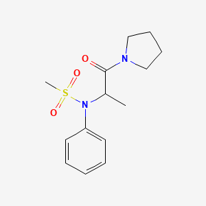 molecular formula C14H20N2O3S B3970840 N-[1-oxo-1-(pyrrolidin-1-yl)propan-2-yl]-N-phenylmethanesulfonamide 