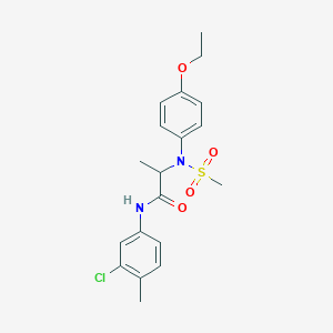 molecular formula C19H23ClN2O4S B3971037 N-(3-chloro-4-methylphenyl)-2-(4-ethoxy-N-methylsulfonylanilino)propanamide 