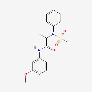 molecular formula C17H20N2O4S B3971046 N-(3-METHOXYPHENYL)-2-(N-PHENYLMETHANESULFONAMIDO)PROPANAMIDE 