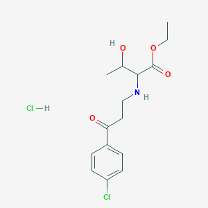 molecular formula C15H21Cl2NO4 B3971153 Ethyl 2-[[3-(4-chlorophenyl)-3-oxopropyl]amino]-3-hydroxybutanoate;hydrochloride 