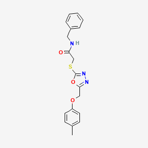 molecular formula C19H19N3O3S B3971174 N-benzyl-2-[[5-[(4-methylphenoxy)methyl]-1,3,4-oxadiazol-2-yl]sulfanyl]acetamide 