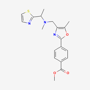 molecular formula C19H21N3O3S B3971175 Methyl 4-[5-methyl-4-[[methyl-[1-(1,3-thiazol-2-yl)ethyl]amino]methyl]-1,3-oxazol-2-yl]benzoate 