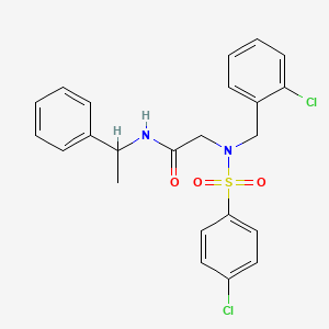 molecular formula C23H22Cl2N2O3S B3971270 N~2~-(2-chlorobenzyl)-N~2~-[(4-chlorophenyl)sulfonyl]-N-(1-phenylethyl)glycinamide 