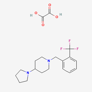 molecular formula C19H25F3N2O4 B3971339 Oxalic acid;4-pyrrolidin-1-yl-1-[[2-(trifluoromethyl)phenyl]methyl]piperidine 
