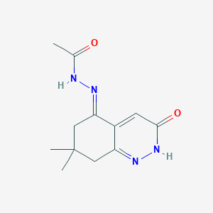 molecular formula C12H16N4O2 B397141 N'-(7,7-dimethyl-3-oxo-2,6,7,8-tetrahydro-5(3H)-cinnolinylidene)acetohydrazide 