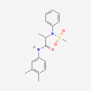 molecular formula C18H22N2O3S B3971561 N-(3,4-dimethylphenyl)-N~2~-(methylsulfonyl)-N~2~-phenylalaninamide 