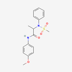 molecular formula C17H20N2O4S B3971627 N-(4-METHOXYPHENYL)-2-(N-PHENYLMETHANESULFONAMIDO)PROPANAMIDE 