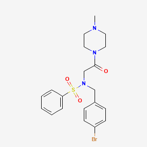 molecular formula C20H24BrN3O3S B3971653 N-(4-bromobenzyl)-N-[2-(4-methylpiperazin-1-yl)-2-oxoethyl]benzenesulfonamide 