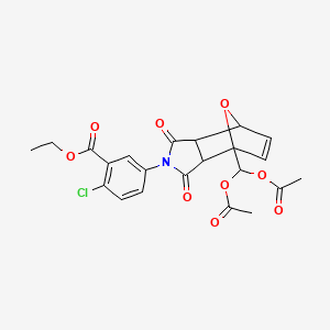 molecular formula C22H20ClNO9 B3971758 ethyl 5-{4-[bis(acetyloxy)methyl]-1,3-dioxo-1,3,3a,4,7,7a-hexahydro-2H-4,7-epoxyisoindol-2-yl}-2-chlorobenzoate 