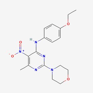 molecular formula C17H21N5O4 B3971849 N-(4-ethoxyphenyl)-6-methyl-2-(morpholin-4-yl)-5-nitropyrimidin-4-amine 