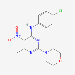 molecular formula C15H16ClN5O3 B3971882 N-(4-chlorophenyl)-6-methyl-2-(morpholin-4-yl)-5-nitropyrimidin-4-amine 